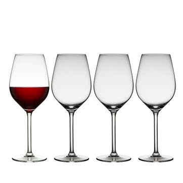 Juvel Set of 4 Red Wine Glasses 500ml, Clear