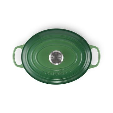 Signature Cast Iron Oval Casserole 27cm, Bamboo Green