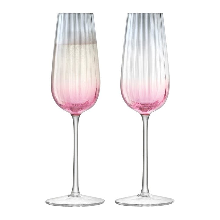 Dusk Champagne Flutes, Set of 2, Pink