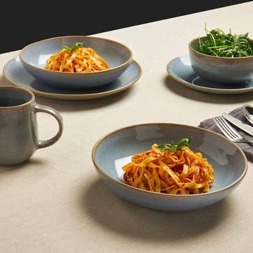 Reactive Glaze Set of 4 Pasta Bowls, Grey