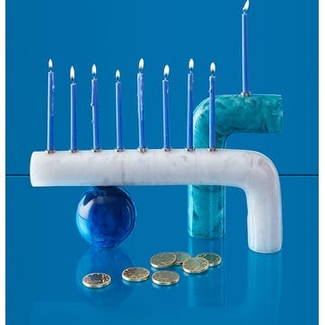 Mustique Menorah 37cm, Blue