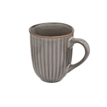 Ribbed Mug , 400ml, Dark Grey