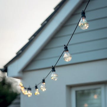 Festoon Solar Lights 20 Bulbs, Black