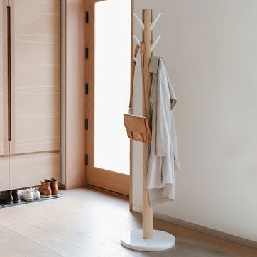 Flapper Coat Rack H168cm, White & Natural