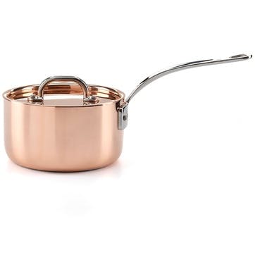 Induction Saucepan with Lid, 18cm, Copper