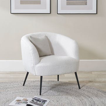 Siena Bouclé Accent Chair , White