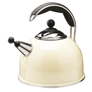 Stainless Steel Whistling Kettle, Cream