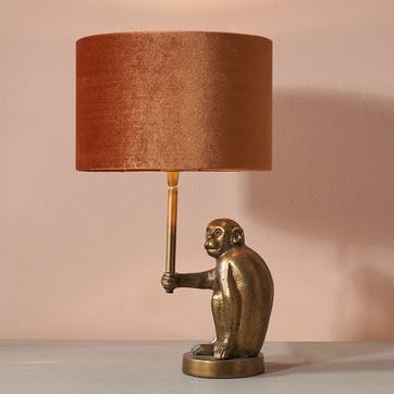 Capuchin Monkey Lamp Base H33.5cm, Antique Brass