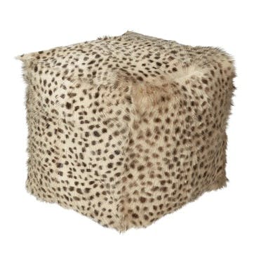 Chyangra Goat Hair Floor Cushion, Cheetah