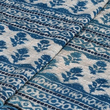 Floral Throw 115 x 140cm, Blue