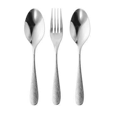 Sandstone 3 Piece Serving Set, Stainless Steel