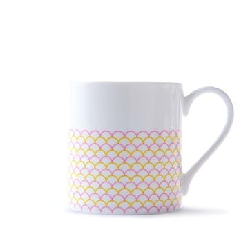 Mug, H9cm - 37.5cl, Jo Deakin LTD, Ripple, pink/yellow