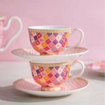 Teas & C's Kasbah Porcelain Footed Cup & Saucer  85ml, Rose