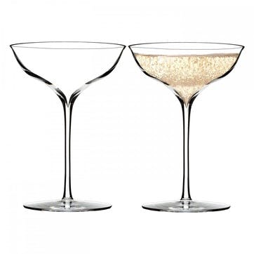 Elegance Crystal Champagne Coupe, Set of 2
