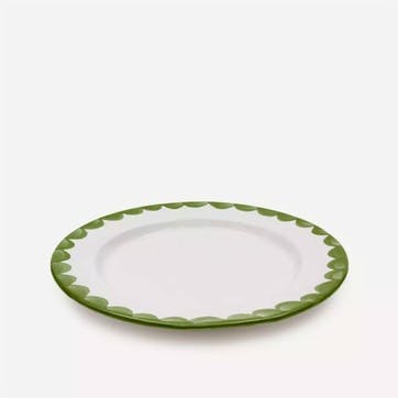 Scallop Dinner Plate Set of 2, D26cm, Green