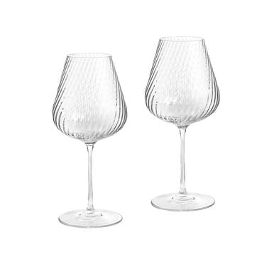 Vera Wang Swirl Set of 2 White Wine Glasses 440ml, Clear