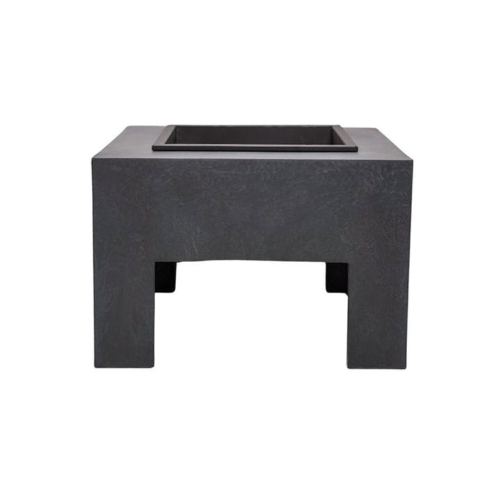 Outdoor Square Firebowl & Square Console, Granite