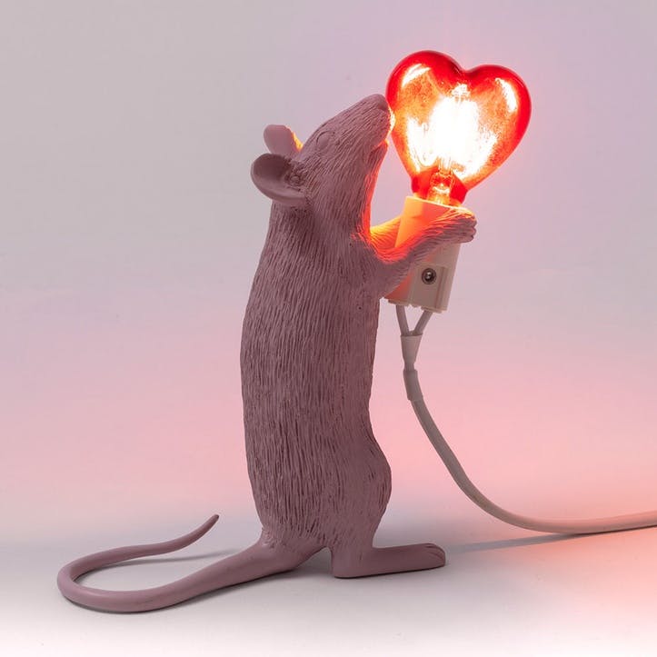 Mouse Lamp, Valentines Pink