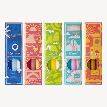 Travellers Collection set of 6 candles H25cm, Capri