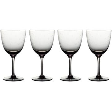 Stars Set of 4 Wine Glasses 250ml, Smoky