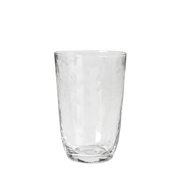 Hammered Mouth Blown Tall Tumbler, Clear