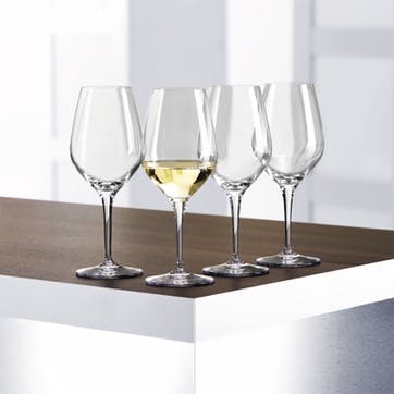 Authentis Set of 4 White Wine Glasses 420ml, Clear