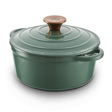 Round Casserole Cast Iron 20cm , Green