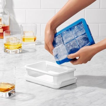 Covered Silicone Ice Cube Tray - Large Cubes, OXO