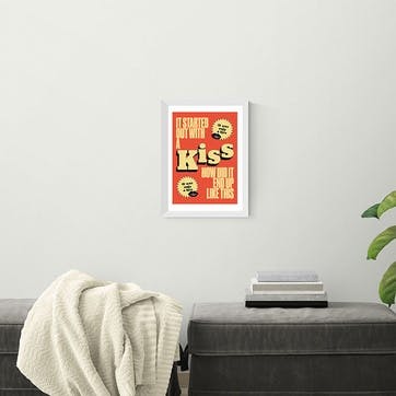 HollieGraphik Kiss Framed Print 45 x 33cm, Red