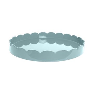 Lacquered Scallop Round Tray D40cm, Eau De Nil