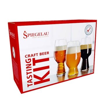Craft Beer Set of 3 Tasting Glasses , Clear