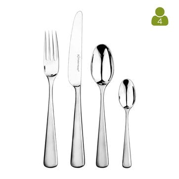 Mahogany Satin 16 Piece Cutlery Set