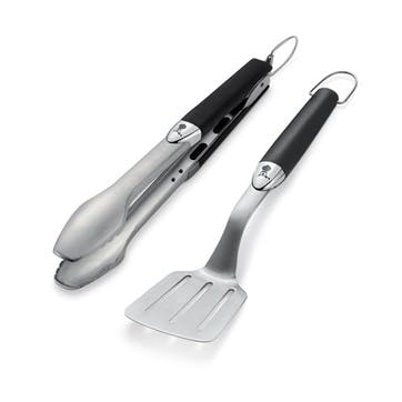 Barbecue tool set, Weber, Premium, silver and black