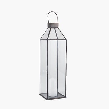 Metal Square Lantern H60cm, Black