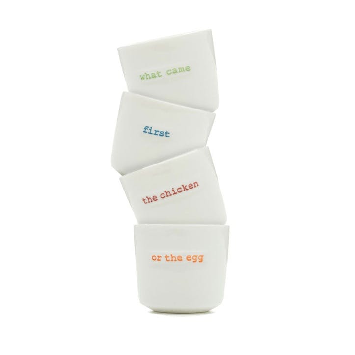 'What Came First' Set of 4 Egg Cups