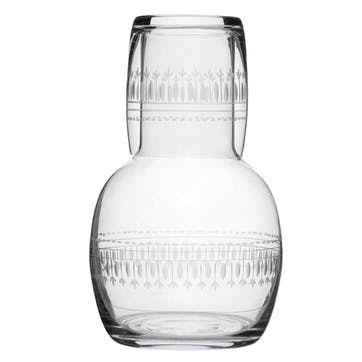 Oval Patterned Crystal Carafe & Glass Set