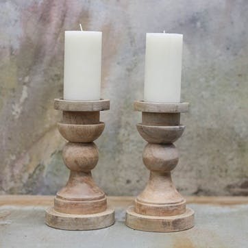 Kibibi Candlestick H23cm, Mango Wood