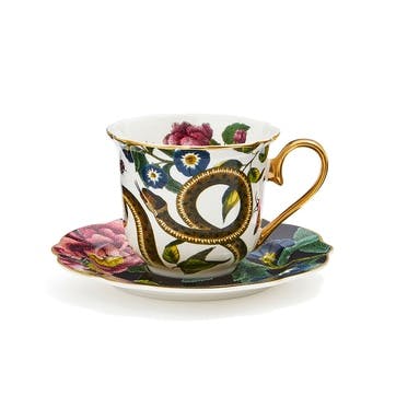 Tea Cup & Saucer Fluted, Snake