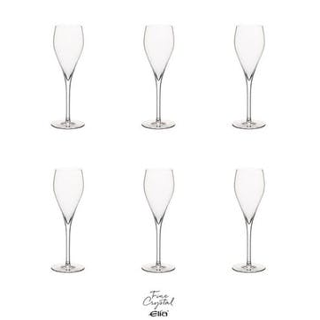 Miravell Set of 6 Crystal Tulip Short Glasses 140ml Clear,