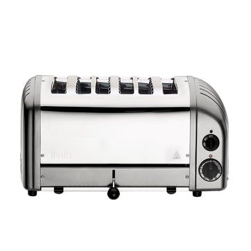 Classic Vario 6 Slot Toaster, Metallic Silver