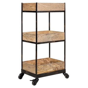 Soma Mangowood Storage Trolley, Natural