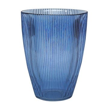 Ribbed Tall Vase H24.5cm, Navy