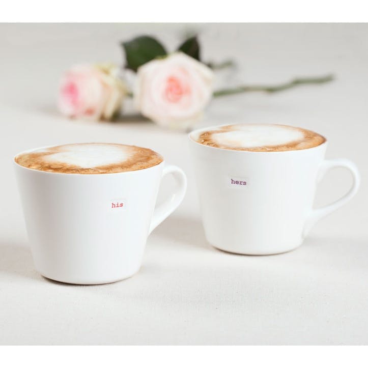 'His & Hers' Set of 2 Bucket Mugs, 350ml