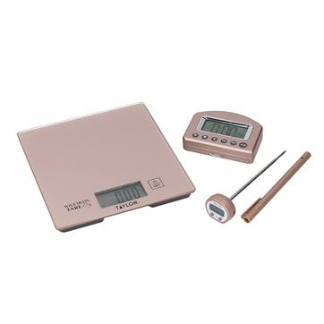 Weighing and Measuring Scale Set, Rose Gold