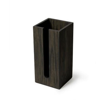 Loo roll holder box, H33.5 x W15.5 x D15.5cm, Wireworks, Mezza, dark brown