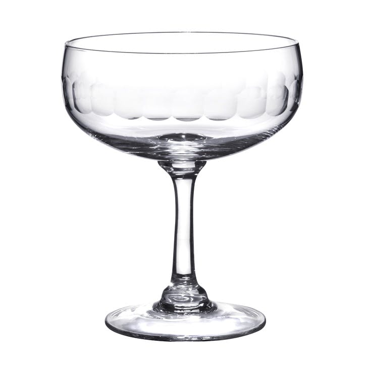 Lens Patterned Crystal Cocktail Glasses, Set of 4