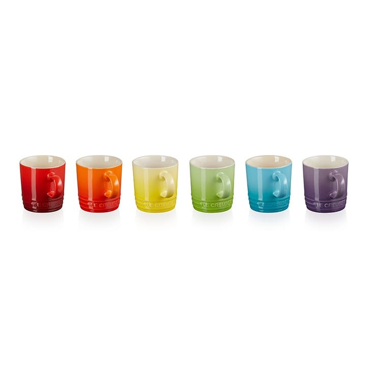 Set of 6 Rainbow Mugs, 350ml