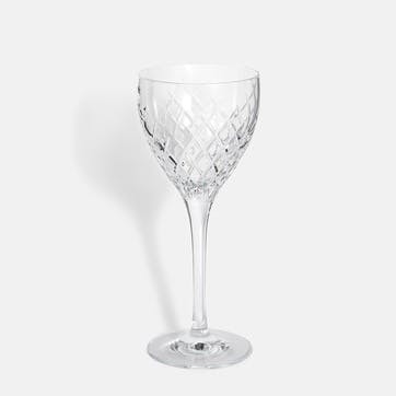 Barwell Cut Crystal White Wine Glass 350ml, Clear
