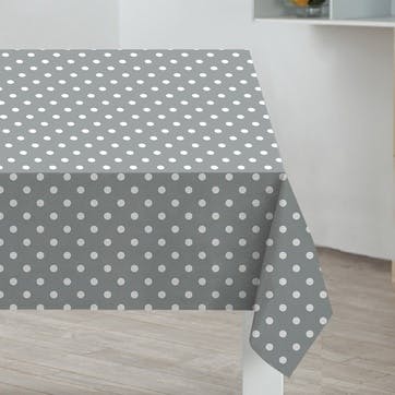 Polka Dot PVC Tablecloth, Grey