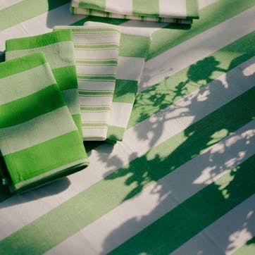 Stripe Set of 6 Napkins W45 x L45cm, Lush Green